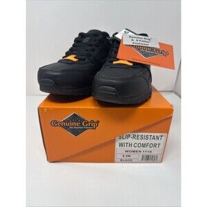 Genuine Grip Women's Slip-Resistant Athletic Work Shoes #1110 Black Sneaker